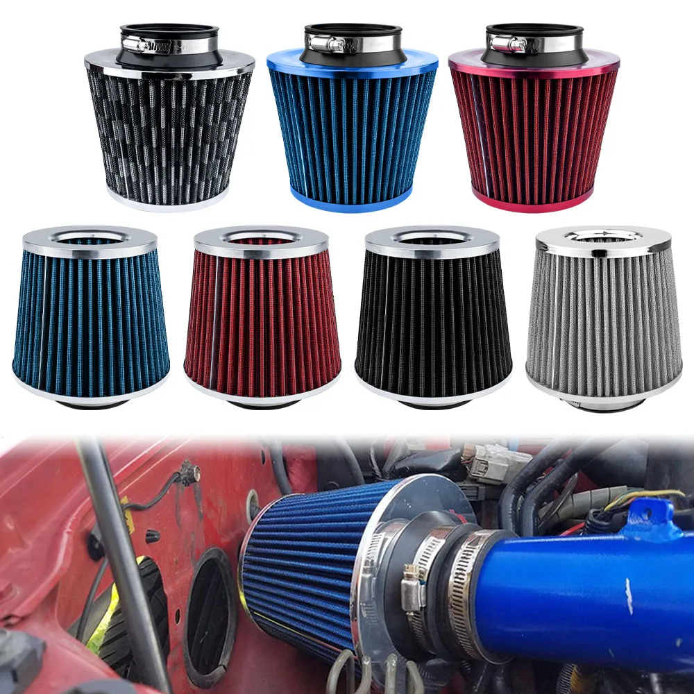 76mm 3 Inch Universal High Flow Mesh Cone Air Vent Filter Fit Racing Intake Kits Car Engine Protection Performance Parts