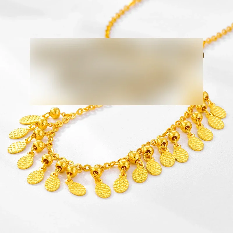 SFE 24K Pure Gold Necklace Real AU 999 Solid Gold Chain Beautiful Upscale Trendy Classic Party Fine Jewelry Hot Sell New 2023