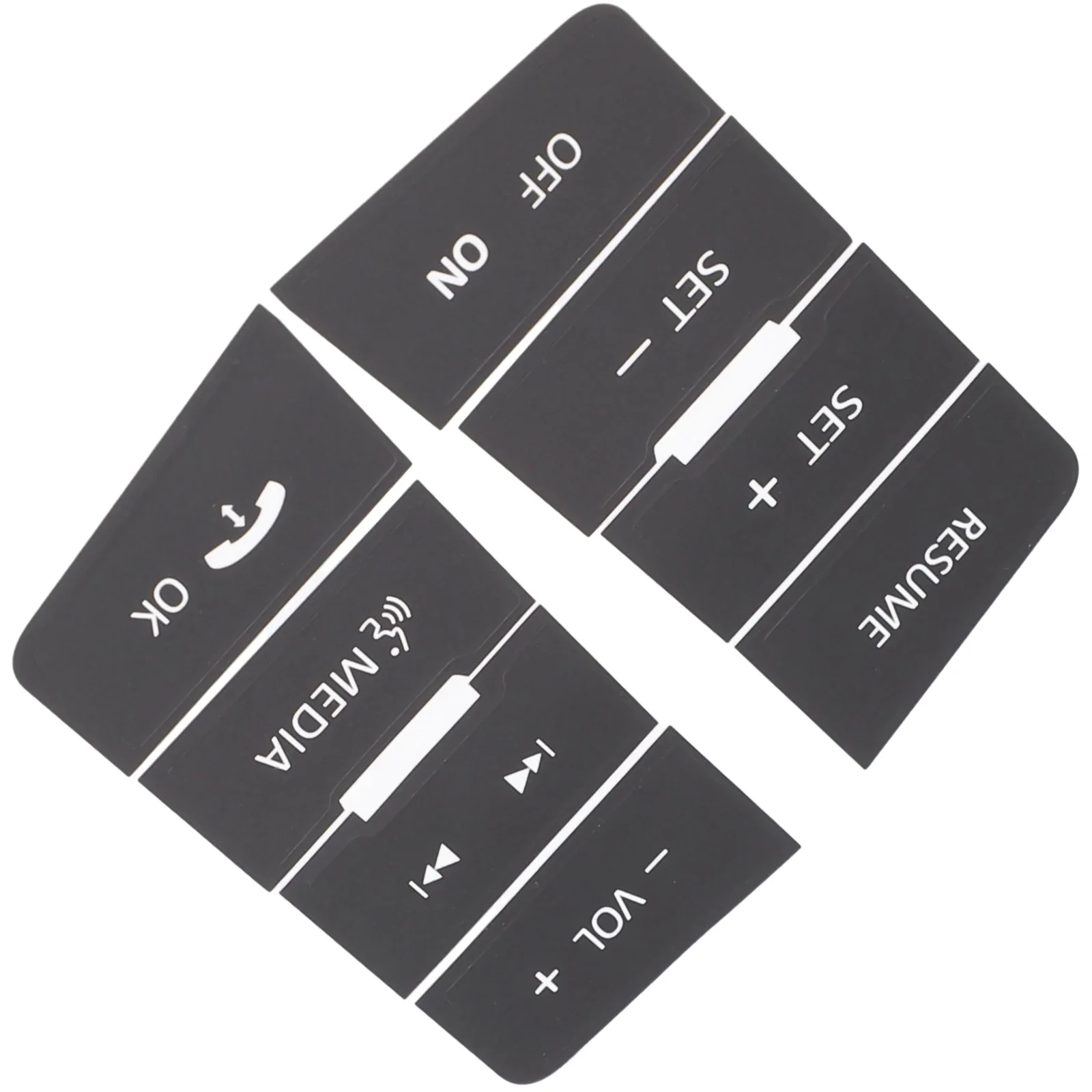 

1pc Steering Wheel Button Repair Decals Stickers Trim Interior Vinyl Protective Film Black For Ford Focus 2008-2010