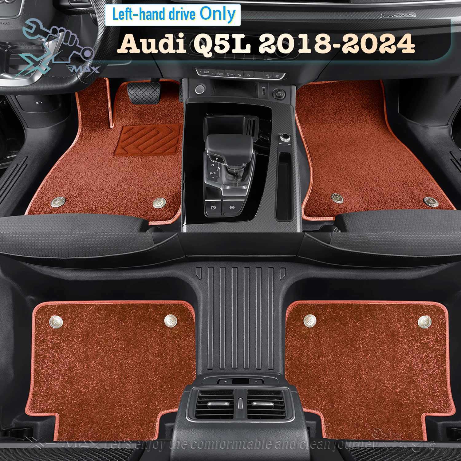 Left-hand Drive Car Floor Mat For Audi Q5L 2018-2024 Full Surround Foot Mat Automotive Floor Mat Floor Liner Water-proof Mat