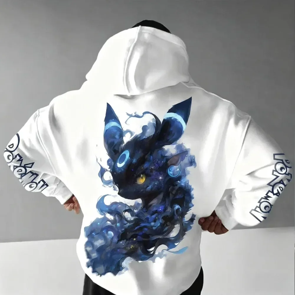 Pokémon anime novo moletom de algodão outono/inverno masculino tendência de rua americana y2k solto casual versátil pai-filho topo