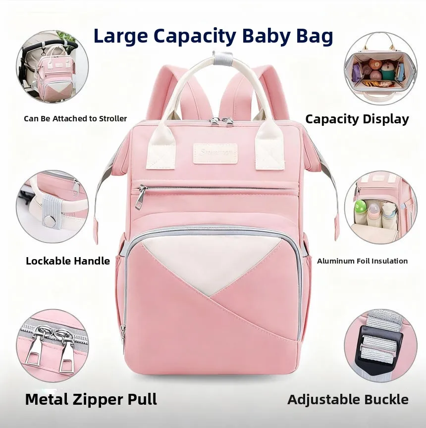 

New Mommy Bag Large Capaci Multifunctional Waterproof Baby Outing Lightweight Mommy Handheld Double oulder Bapa