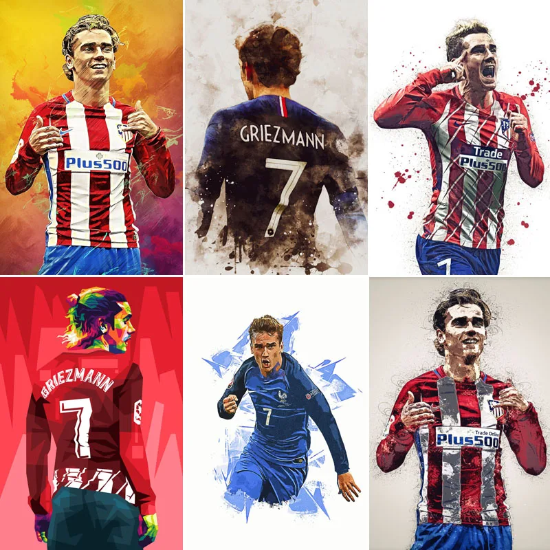 Antoine Griezmann Football Sport Player Retro Posters Metal Sign Custom Garage indoor Wall Room Decor Tin Vintage Home Decor