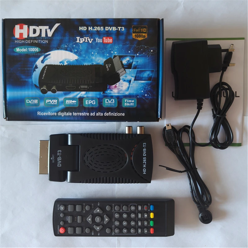 Decodificador TDT HD Con DVB-T2 Y H.265, Grabación PVR Por USB, Salida HDMI Y SCART, Full HD 1080p, Con Guía EPG