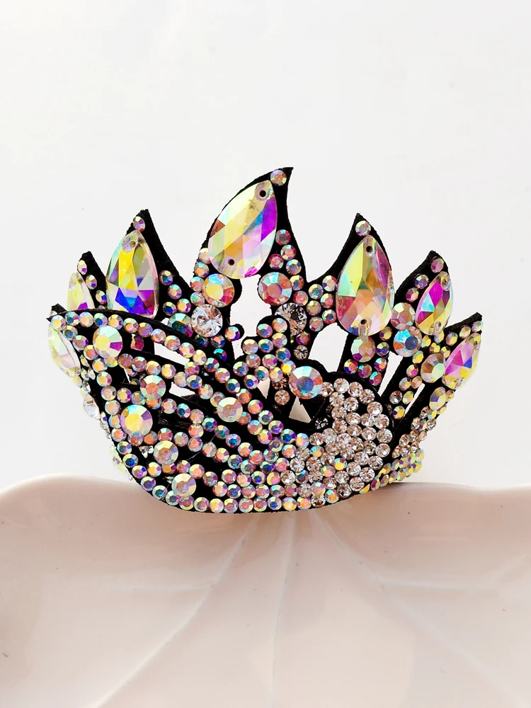 Artistic Gymnastics Dance Hair Accessories Soft Crowns Girls Hair Decorations Elegant Water Diamond Peacock Ball Styles