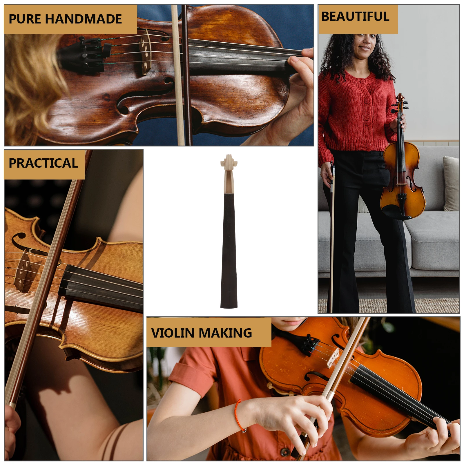 

1 set High-Quality Fingerboard Maple Ebony Wood Smooth Durable DIY Violin Fingerboard Folk Violin Accessory Part Supply