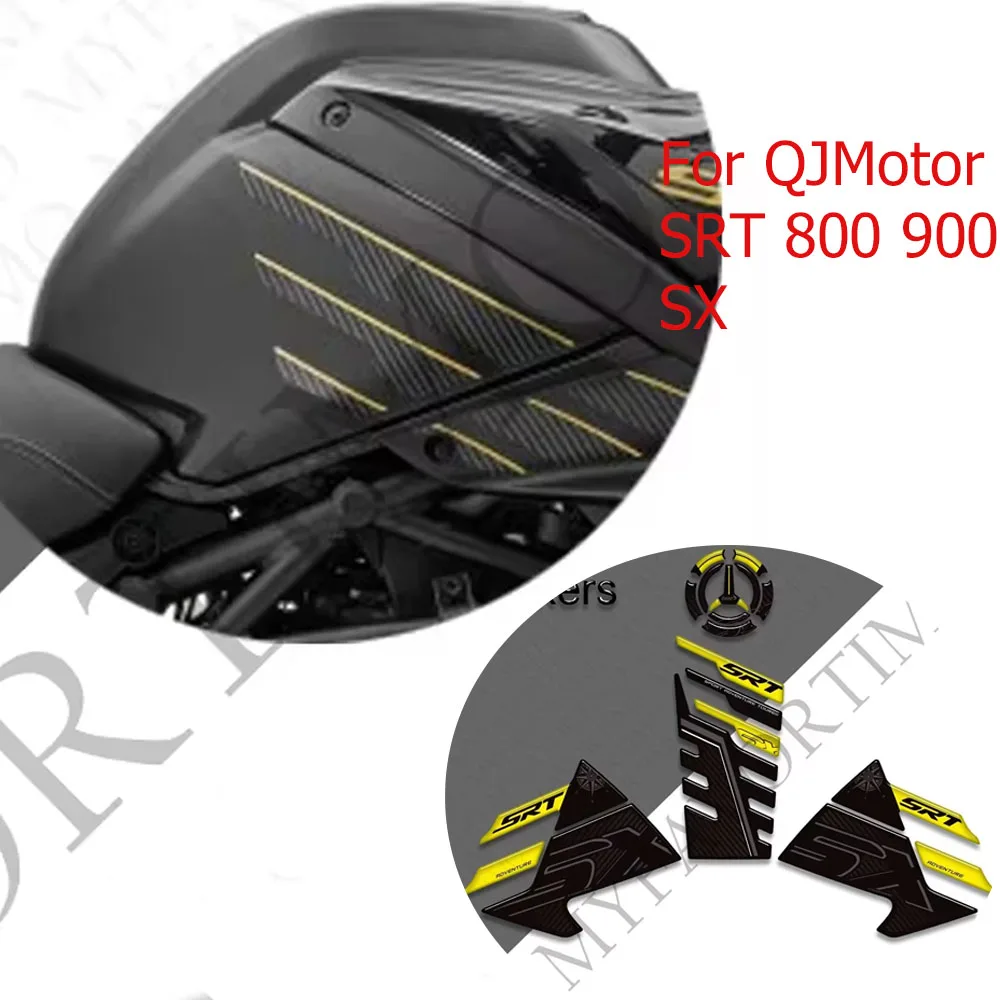 For QJMotor SRT 800 900 SX Tank Pad Cap TankPad Gas Fuel Oil Kit Knee Fender Stickers Moto Decals Protector SRT800SX SRT900SX