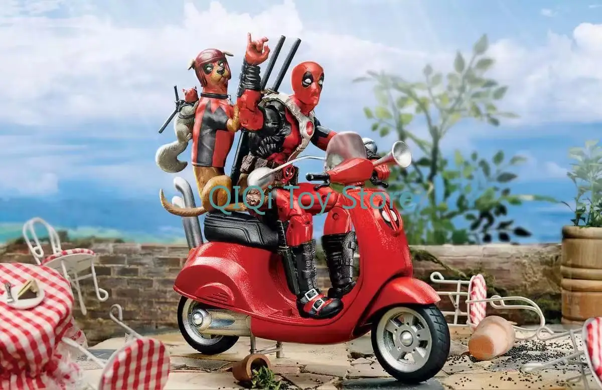 

Spot Hasbro Deadpool Dog Squirrel 6-inch Moveable Doll Motorcycle Set