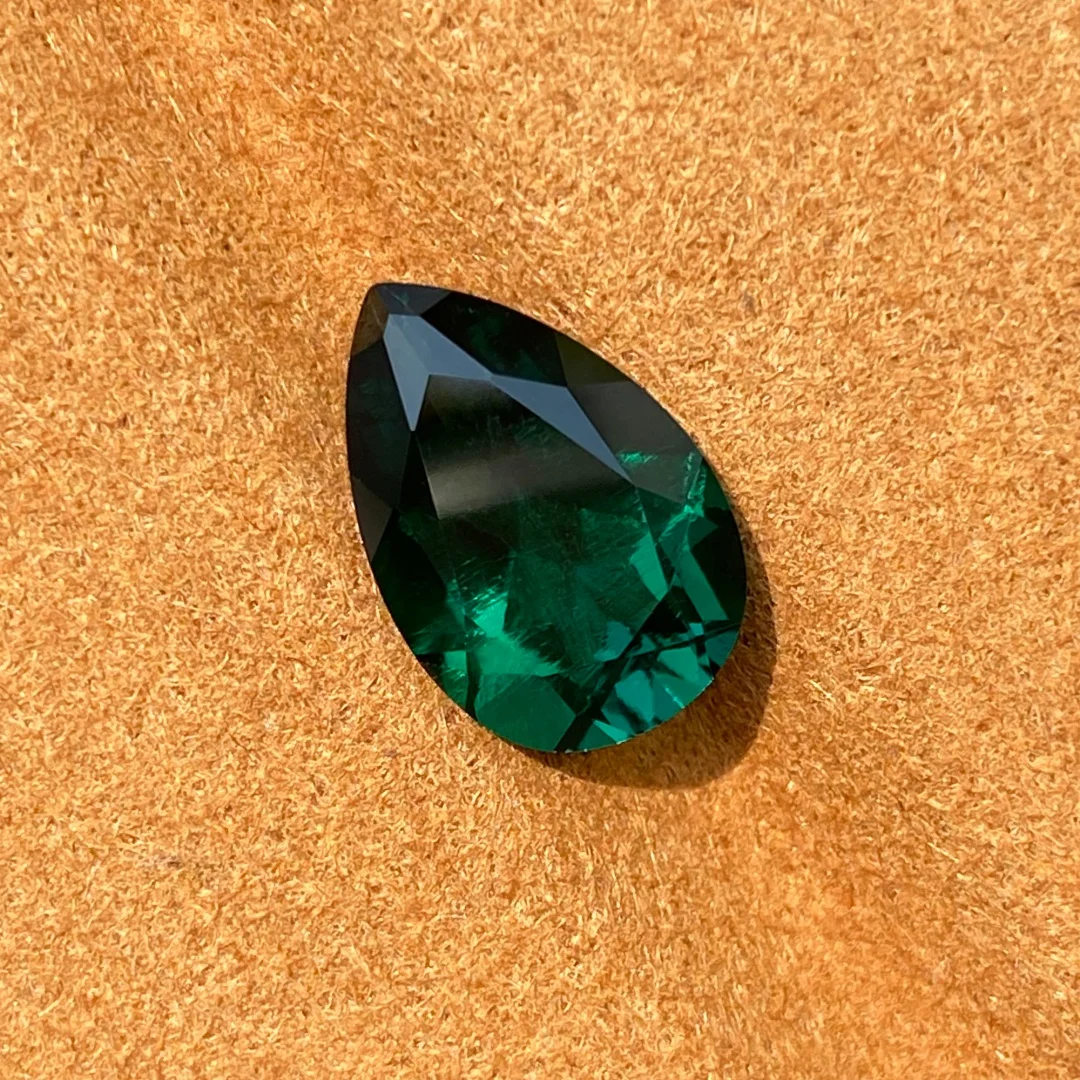 Eme jewe مختبر نمت زامبيا الزمرد الكمثرى قطع الأحجار الكريمة VVS1 وضوح قطع ممتازة لصنع المجوهرات مع شهادة #4