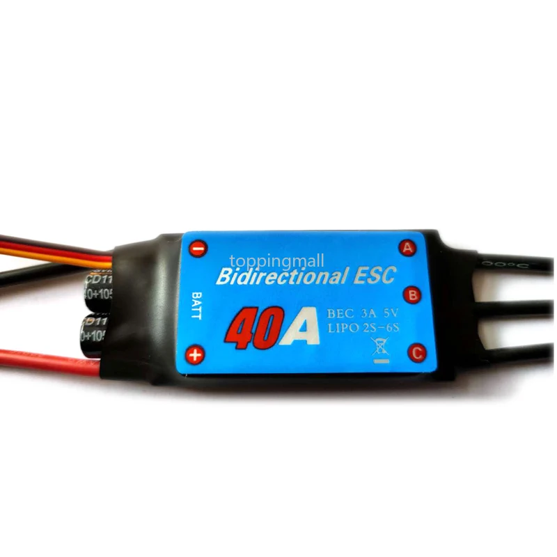 1PCS 20A/30A/40A/50A/60A Bidirectional Brushless ESC for Remote Control Ship Pneumatic Underwater Propeller RC Boat