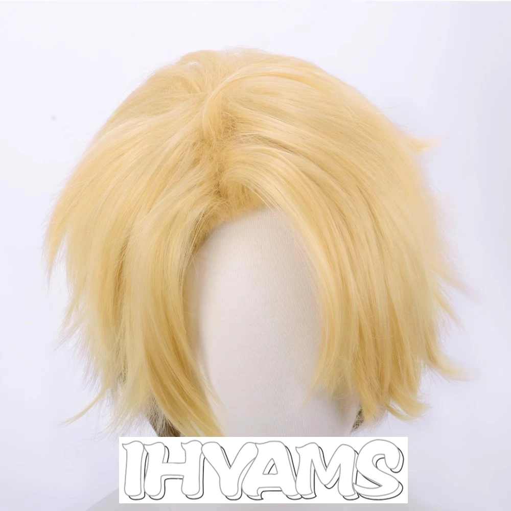 ES Arashi Narukami Arashi Cosplay Wig Blonde Ombre Brown Green Heat Resistant Synthetic Hair Halloween Wig + wig cap