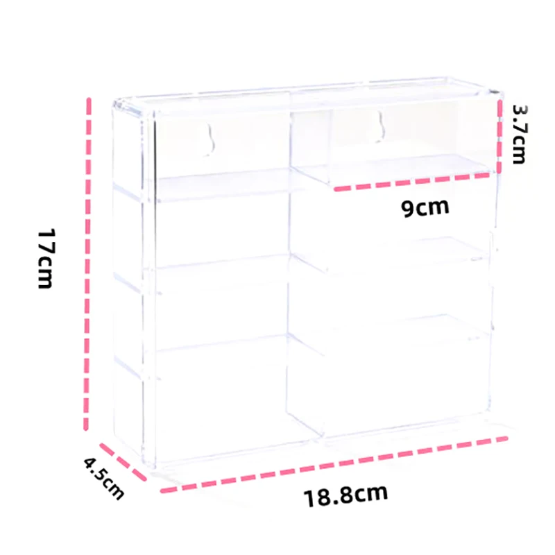 1:64 Acrylic Car Display Box For Car Model Toy Cabinet Rack Dustproof Car Non Punching Adhesive Wall Transparent Display Box