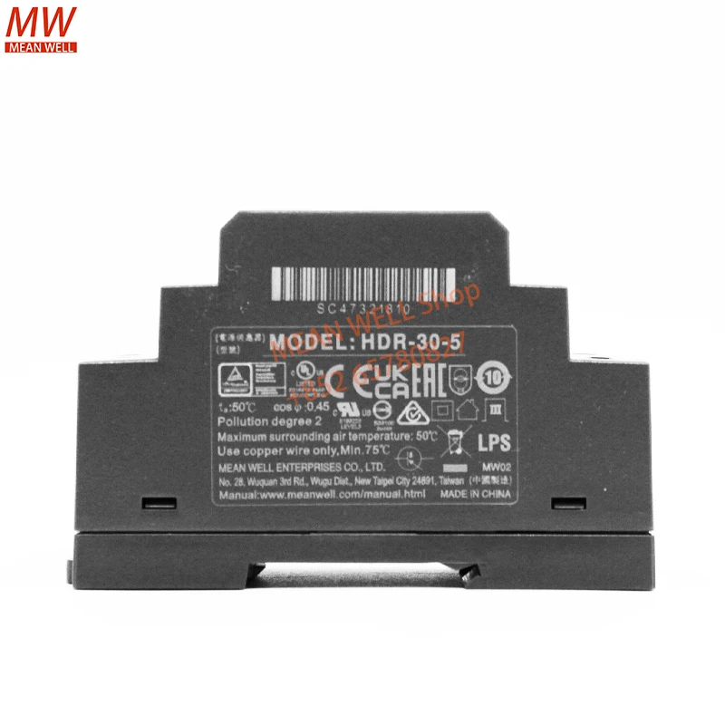 

MEAN WELL 30W Ultra Slim Step Shape DIN Rail HDR-30-5 HDR-30-12 HDR-30-15 HDR-30-24 HDR-30-48 Track type switching power supply