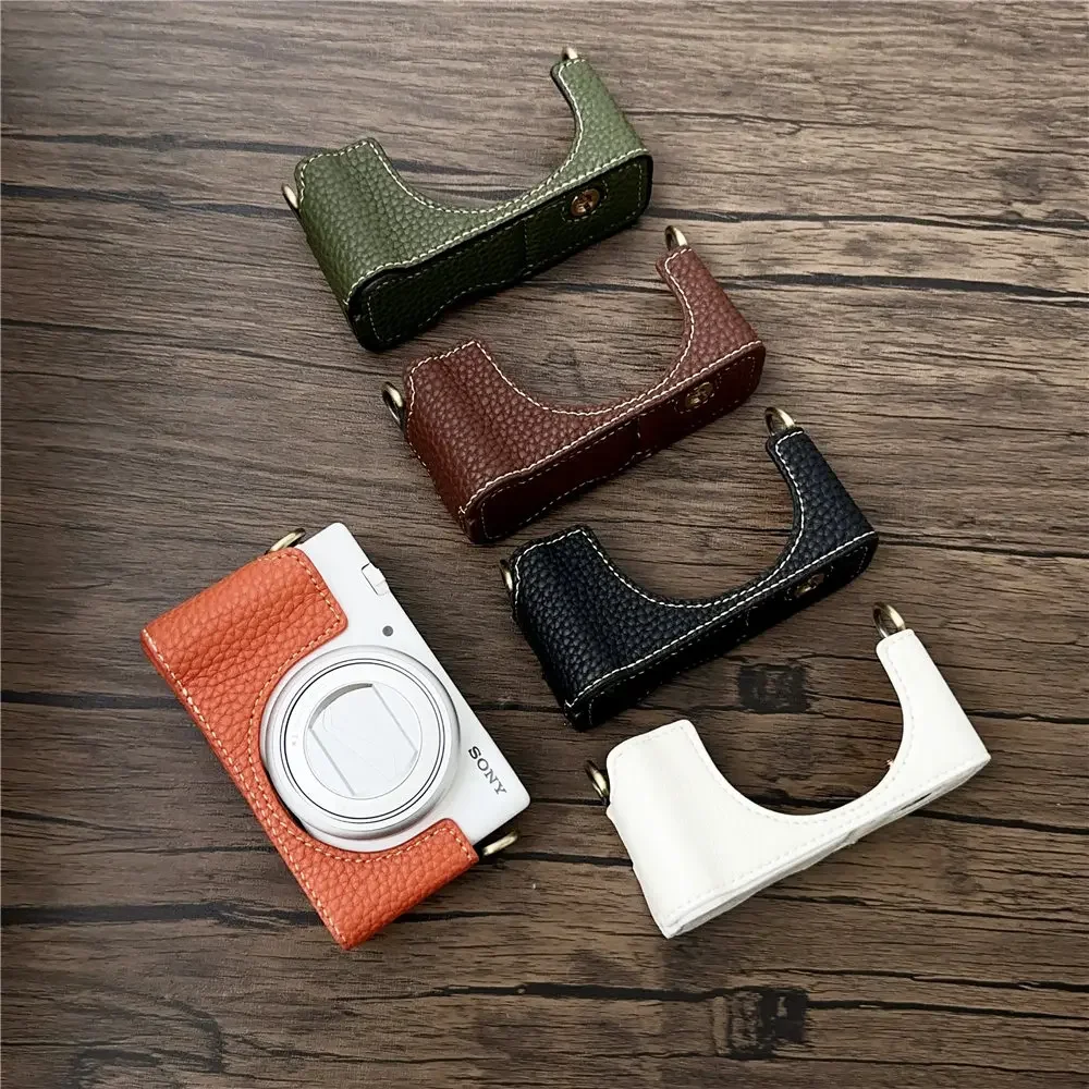 Camera Half Case for Sony ZV1F ZV-1F ZV-1M2 ZV1M2 Handmade PU Leather  Bottom Opening Body Cover