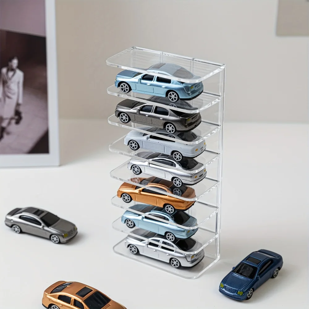 7-Schichtiger Mini-Automodell-Aufbewahrungsständer Acryl Mehrstöckiger Ausstellungsständer Kinderspielzeugauto Desktop-Organizer Vertikal Aufbewahrt – Detail 4
