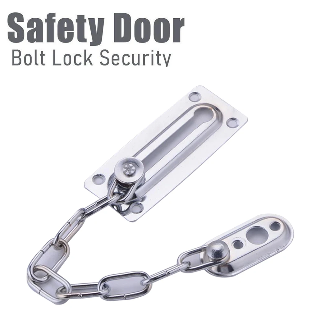 Security Door Chain Guard Lock Stainless Steel For Home Office Bedroom Fastener Anti-Theft Security Sliding-Latch Household