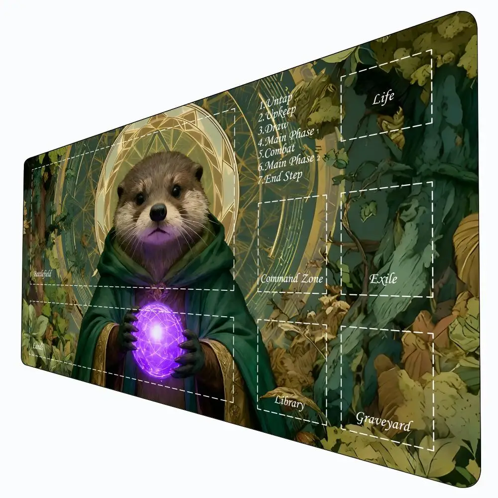 

Коврик для волшебных карт с зонами, игровой коврик Raccoon Messenger, аниме, тематический игровой коврик, настольный коврик, коврик из tcg, коврик Commander Battle playmat