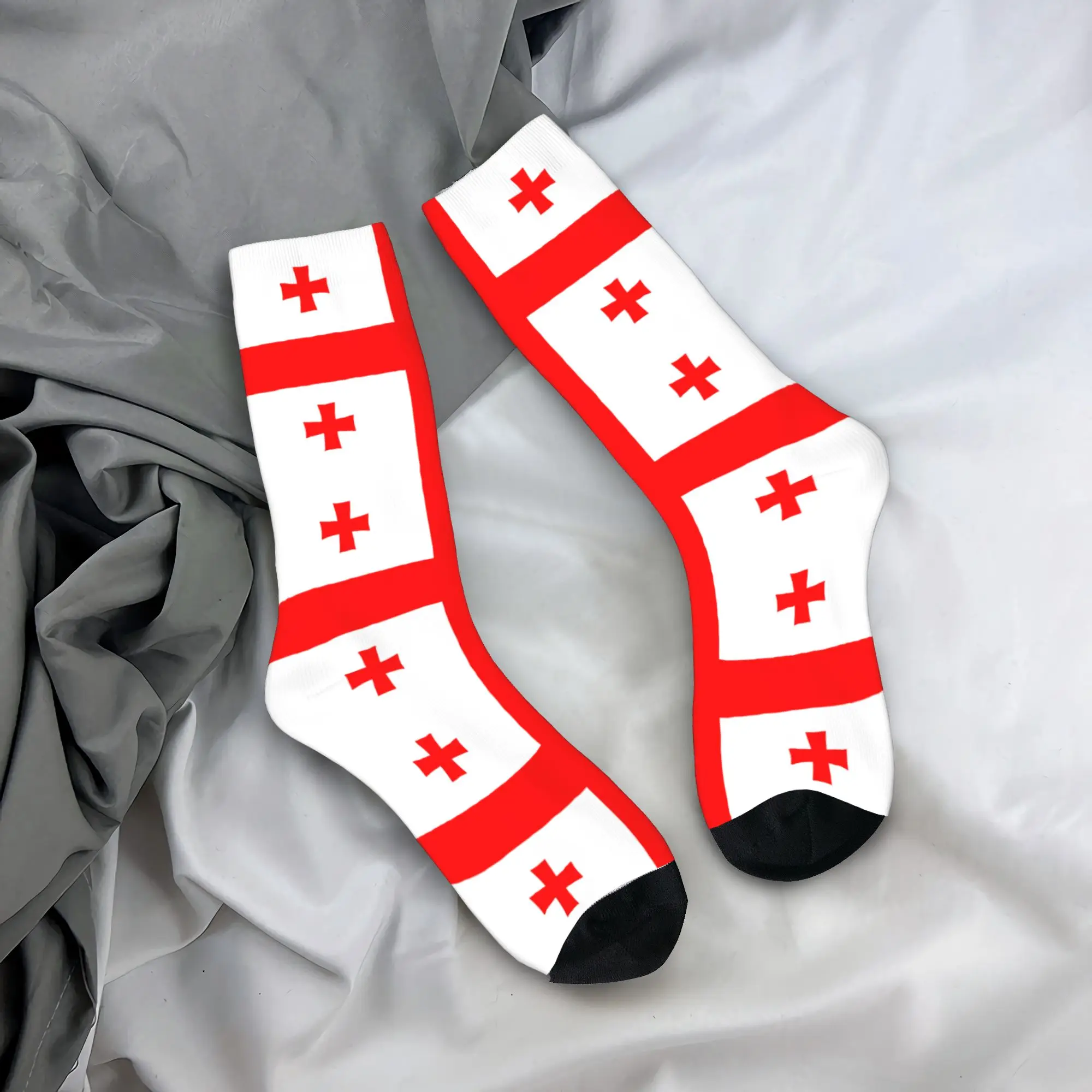 

Flag of Georgia Socks Non Slip Stockings Men's Medium Soft Climbing Socks Autumn Retro Graphic Socks
