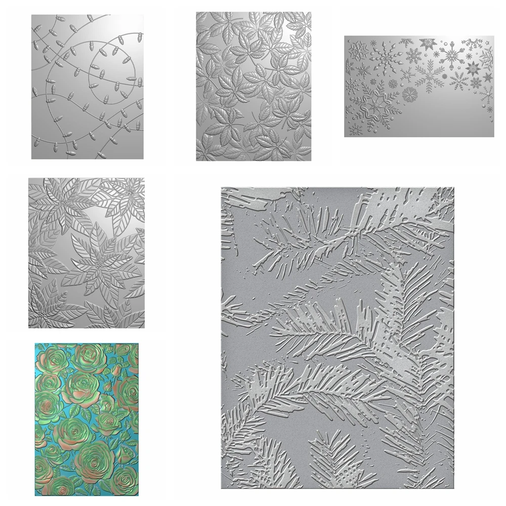 Olives 3D Embossing Folder Christmas Snowflake Snowman, Rose Flowers ...