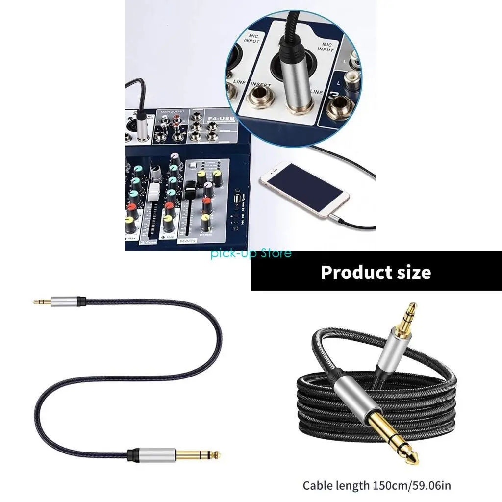 

Q5WA 6.35mm 1/4" Male to 3.5 mm 1/8" Male Interconnects Stereos Adapter