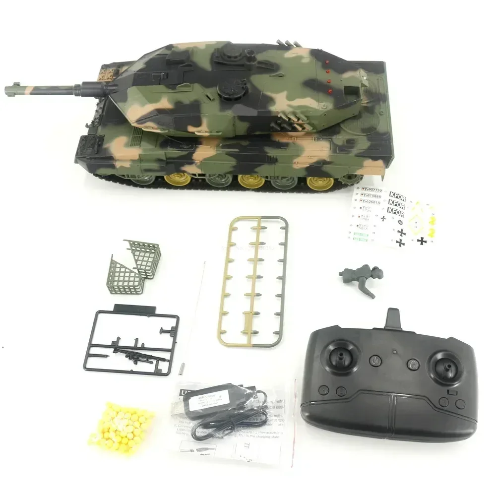 Henglong-Modèle de véhicule militaire télécommandé pour enfants, Battle Tanks, M1a2 Us, Airsoft Panzer, RC, Convertible, Hot Gift, 1/24 Scale