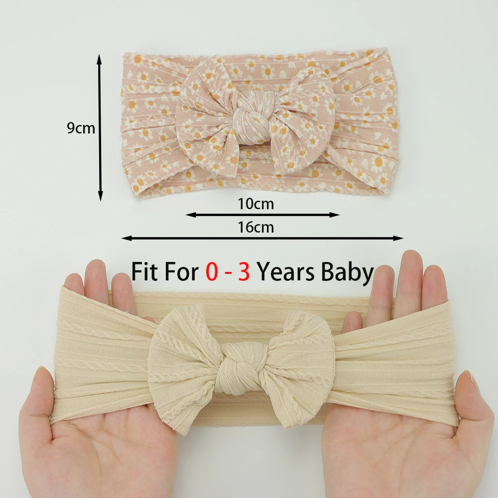 5Pcs Baby Bows Headbands Lot Elastic Knit Newborn Baby Girl Headband Set Children Turban Kids Hair Bands Baby Hair Accessories