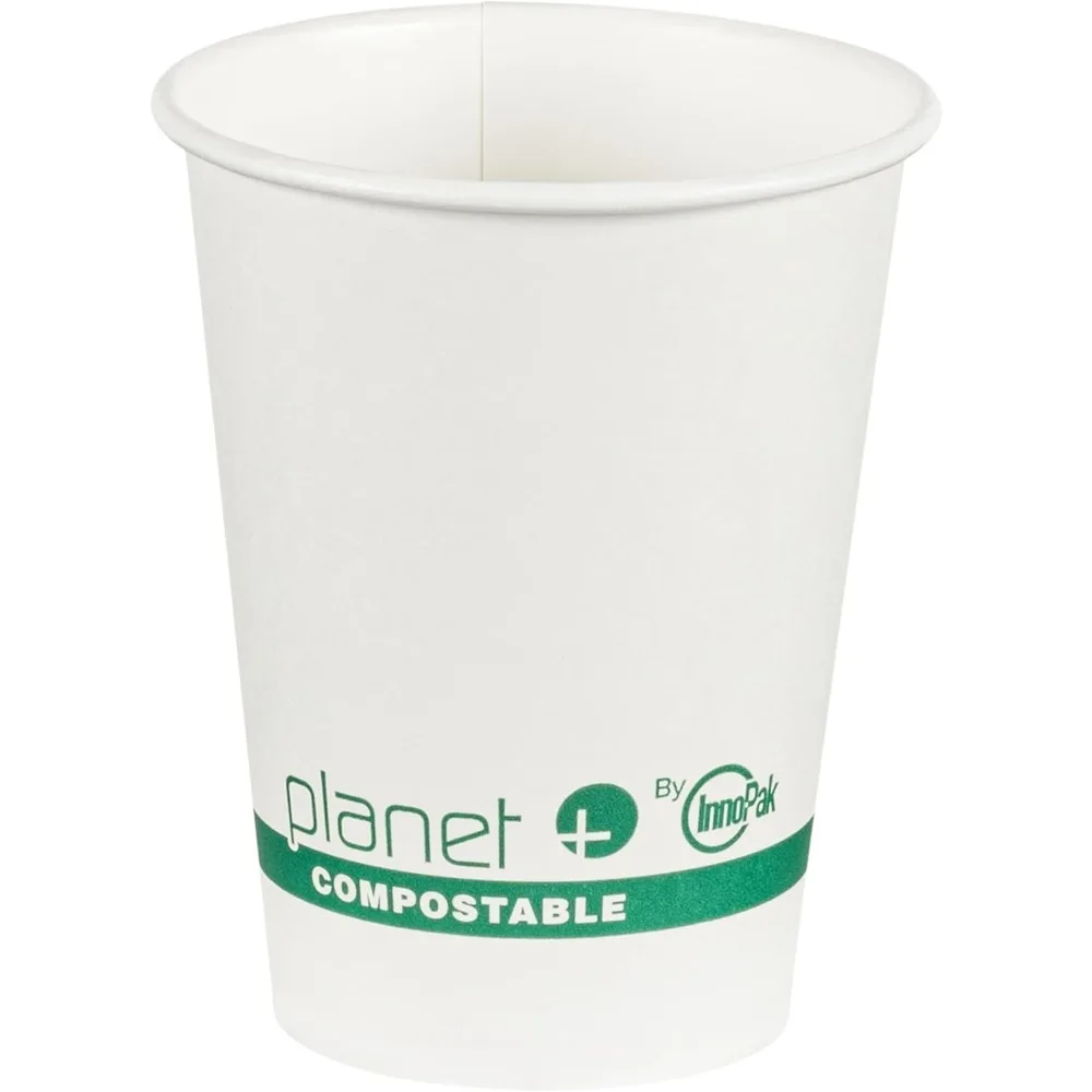 

Planet+ 100% Compostable PLA Laminated Hot Cup, 12-Ounce, 1000-Count Case