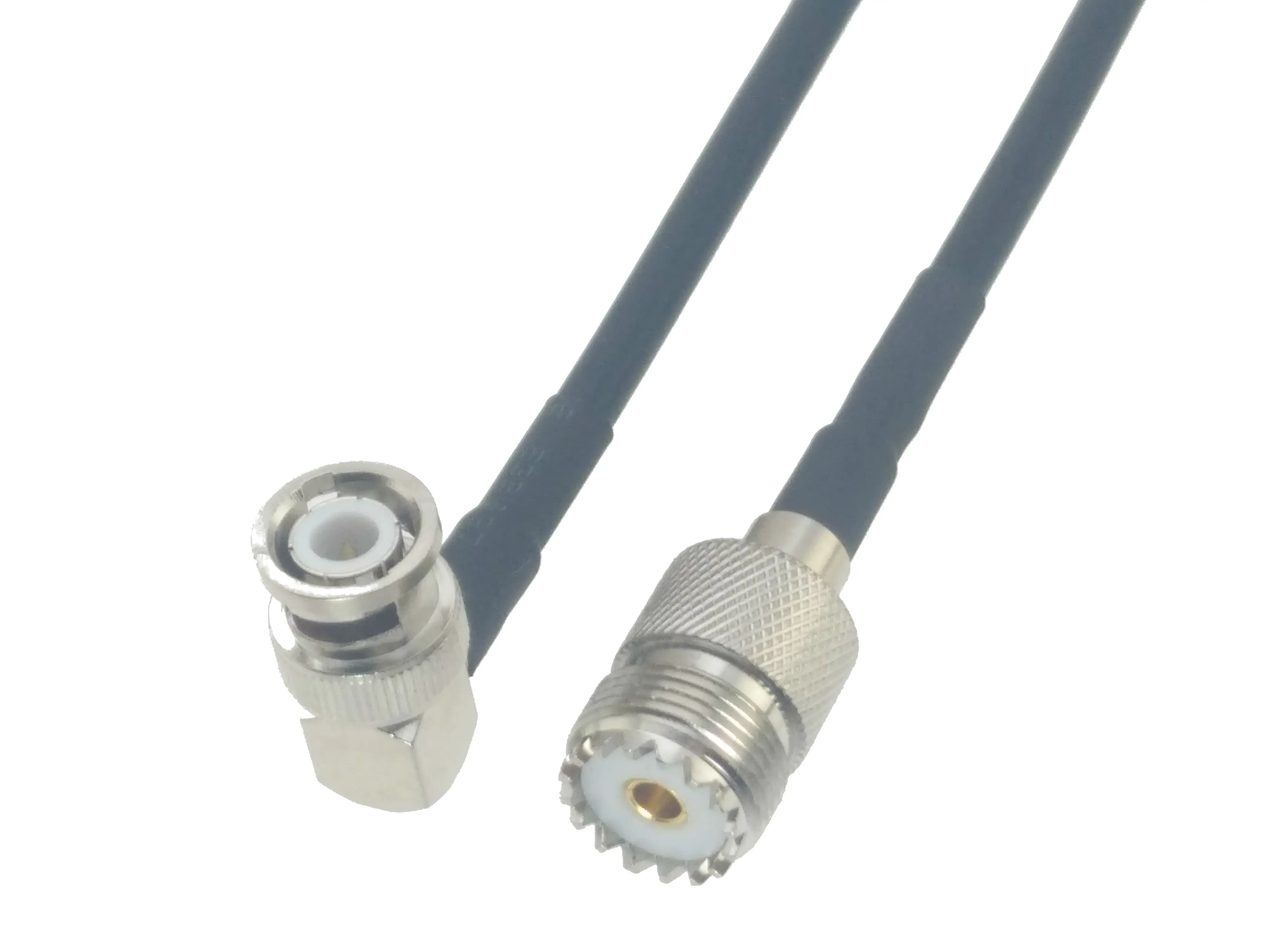 BNC male right angle RA to UHF female SO239 so-239 Jack jumper pigtail coax RG58 cable