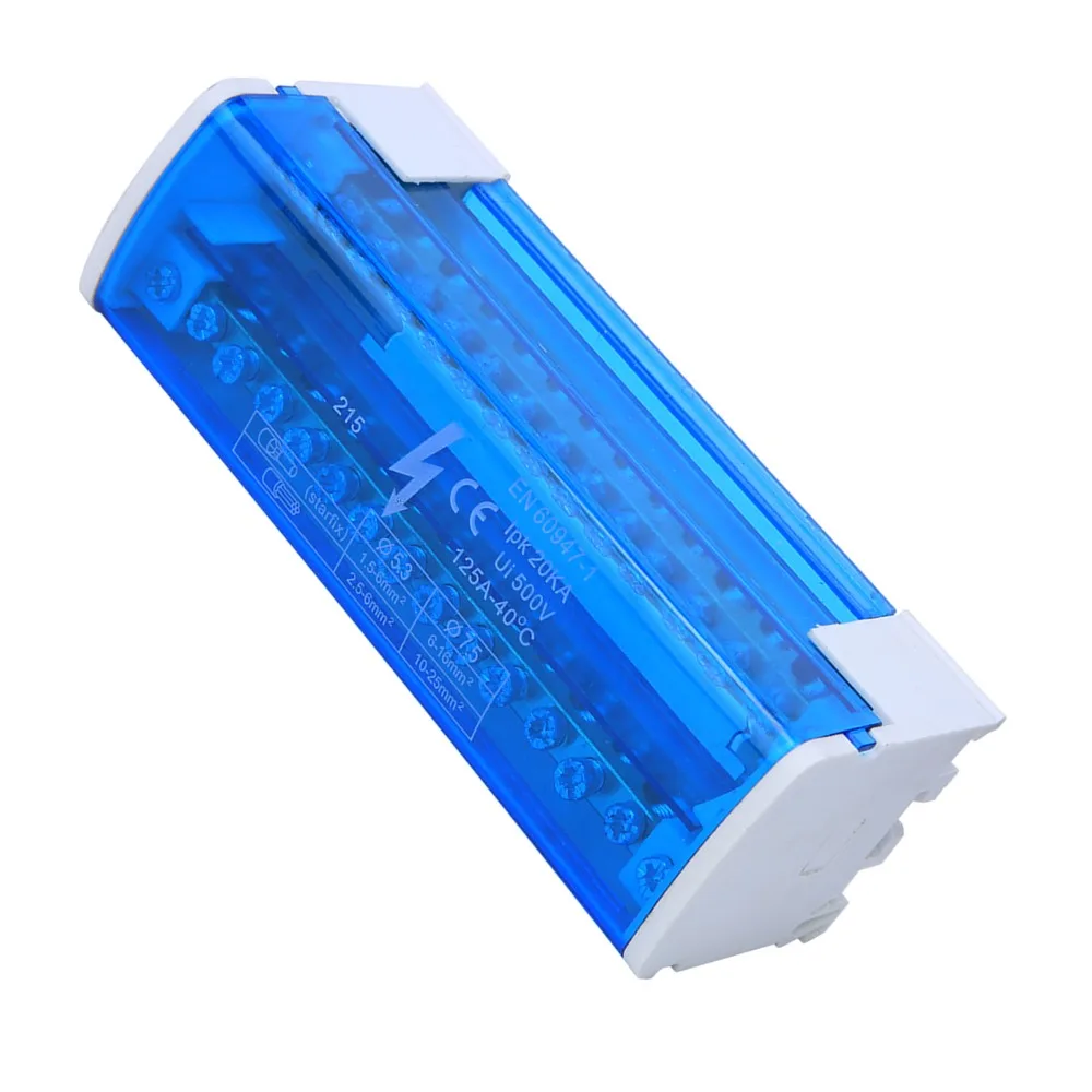 215 صندوق توزيع طرفي 125 أمبير/500 فولت 2 في 28 خارج صندوق توصيل الكتلة الطرفية 2-مستوى أزرق