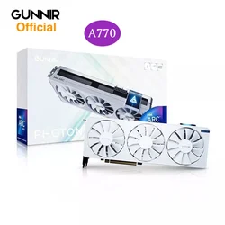 Original New GUNNIR Intel Arc A770 Photon 16G OC GDDR6 Graphics Card, 2400 Mhz 16GB 256-bit GDDR6,PCIE 4.0,3 Fan Video Card