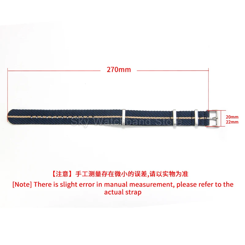 Rapid-Dry 20mm Khaki Green Blue Nylon Watchband for Tudor Black Bay Rolex Daytona Datejust Longines Anti-Wrinkle Moisture-Escape