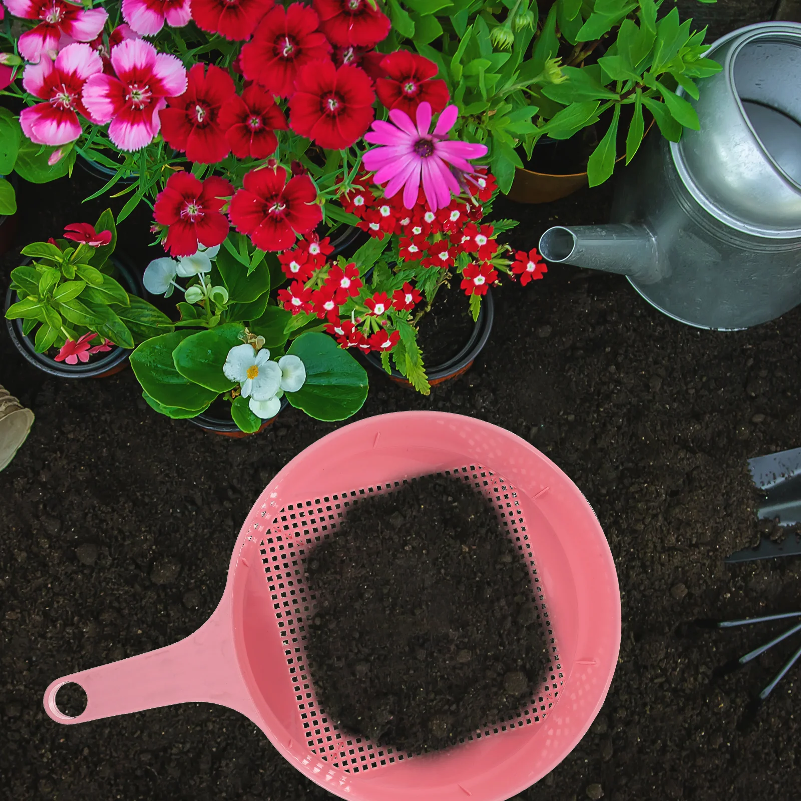 

3pcs Soil Screen Lightweight Gardening Accessories Japanese Style Balcony Tool Plastic Garden Sieve Soil Sieve Safe Durable Easy