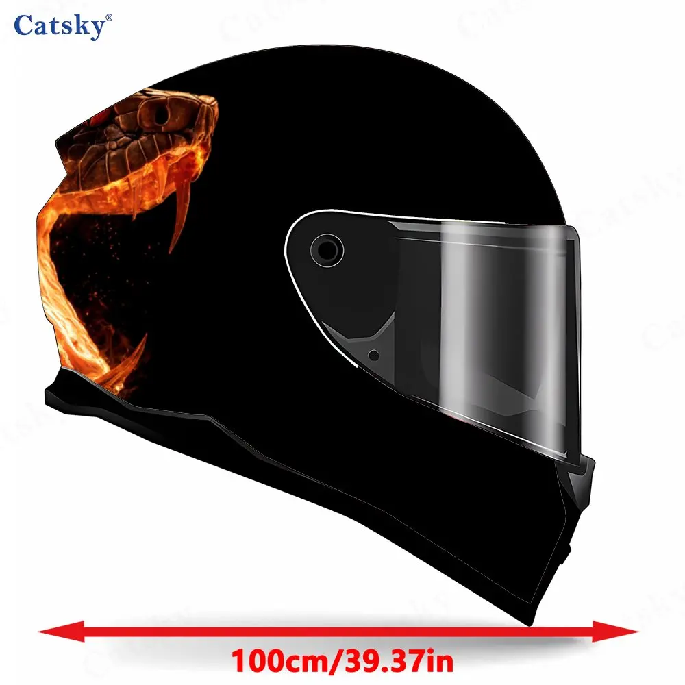 Fire Snake PVC material self adhesive waterproof motorcycle helmet sticker, paste firmly and do not fall, waterproof and weather