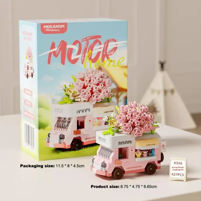 Mini Blocks Ice Cream Shop Construction Set for Adults 325 Pieces Food Truck Creative Gift Birthday Party Decoration