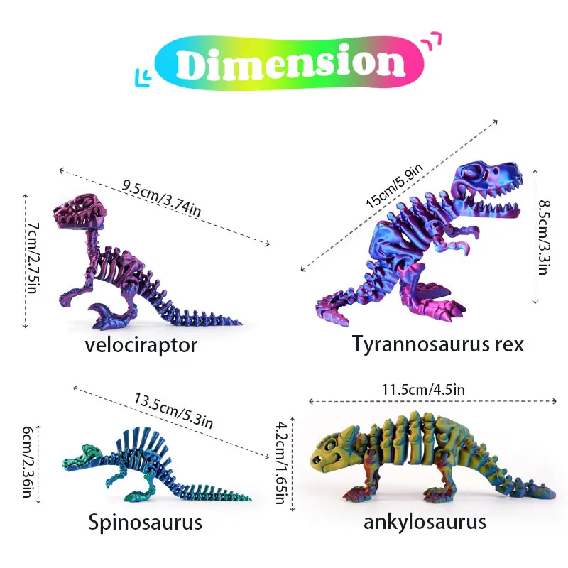 

Articulated Tyrannosaurus Rex 3D Printing Model Building Set Movable Dinosaur Toy, Unique Office Desk Decoration Craft Gift Id
