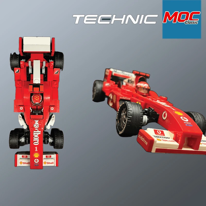 Custom MOC 8-Stud Champion Racing Car F2004 Technic Model - Trendy Educational Toy, A Must-Have for Car Enthusiasts