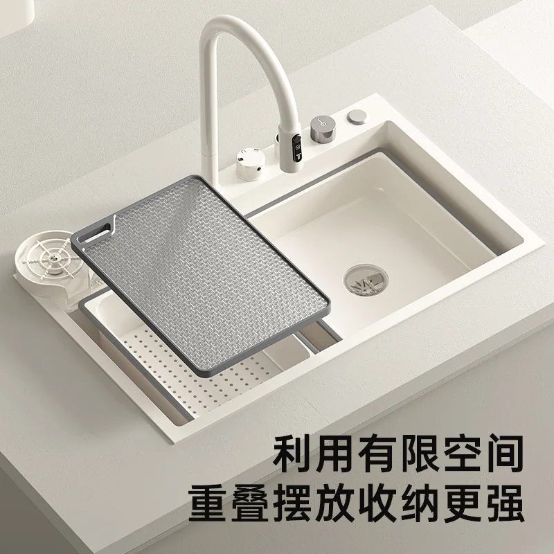 シンクナノ304ステンレス製野菜洗い桶 クリーム色の風の白 キッチン家庭用シンク