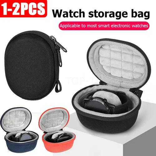 갤럭시 워치 5/애플 워치/화웨이 GT3 용 EVA 봉제 여행 휴대용 시계 보관 상자, 방수 보호 케이스 파우치 