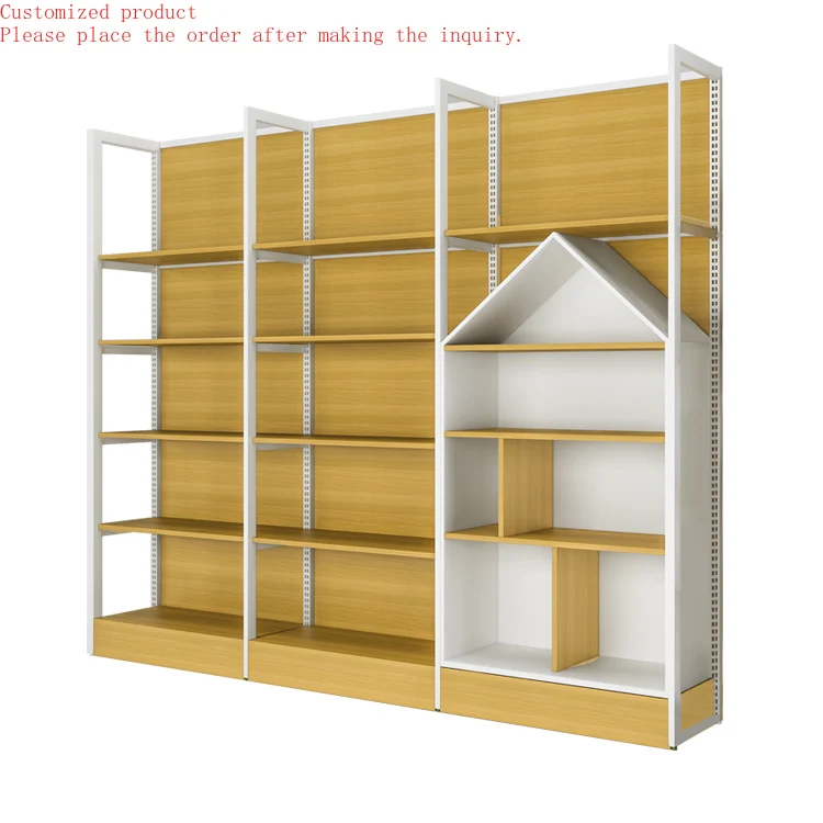 

Custom.Supermarket Shelves Wooden Steel Grocery Store Furniture Retail Display Racks Gondola Shelving for Shop Fixture