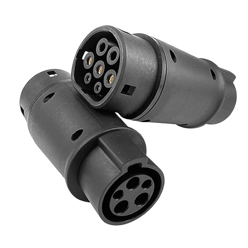 2X EVSE J1772 Adaptor Type 1 To Type 2 Socket Electric Vehicle Car EV Charger Connector IEC 62196 Adapter For Cars