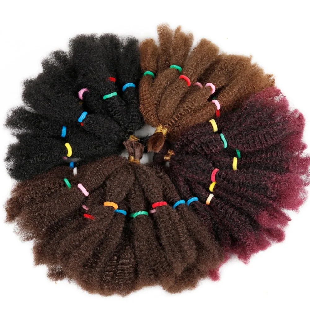 Tresses cheveux Afro crépus en vrac Afro bouclés cheveux synthétiques courts 12 "Crochet tressage Extensions de cheveux pour les femmes africaines américaines