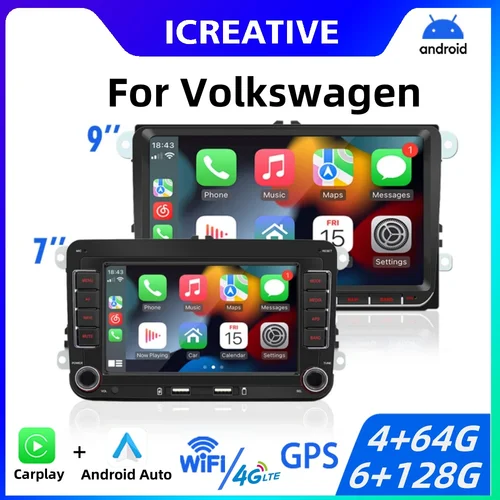 Radio de coche 2Din Android para Volkswagen Golf 5 6 Polo Passat B6 B7 CC Skoda Jetta Universal Multimedia Carplay Wifi navegación GPS