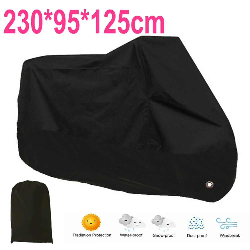 

Motorcycle Protective Cover 190T Outdoor UV Protector Waterproof Dustproof Rain Cover with Storage Bag and Anti-theft Lock Hole