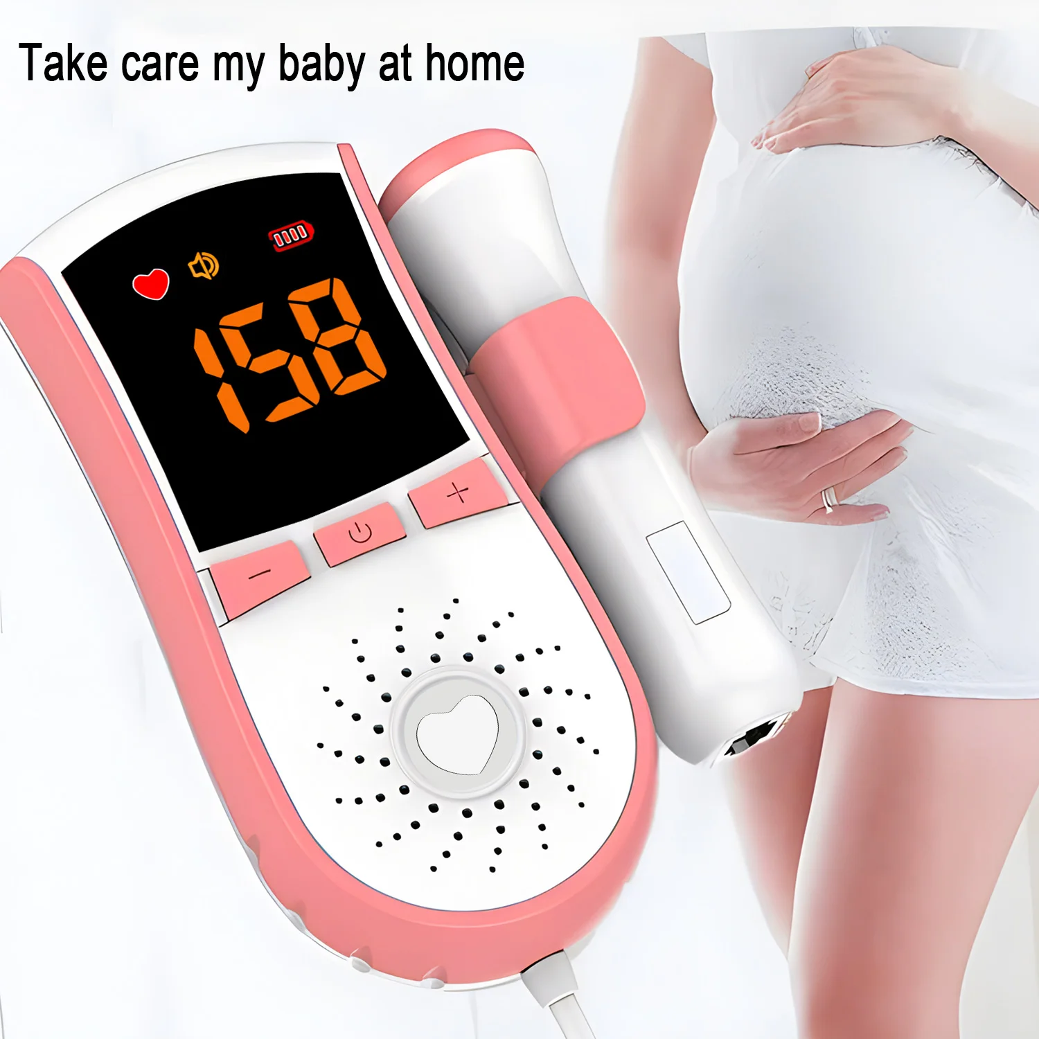 Doppler moniteur de fréquence cardiaque fœtal battement de coeur grossesse bébé détecteur de fréquence cardiaque sonore fœtal écran LCD pas de rayonnement
