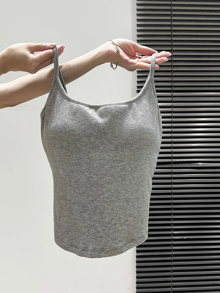 Koszulka damska Spicy Girl Sle Cross Ba Strap Vest, kolekcja jesień 2025, bielizna z wkładkami, jednoczęściowy top Svel.