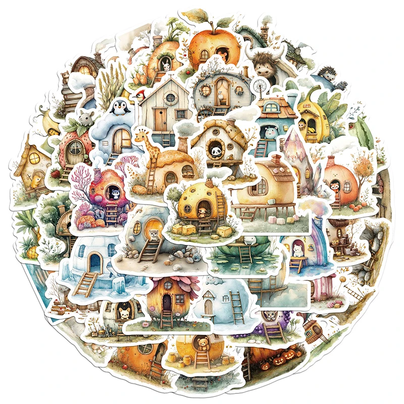 50 قطعة من ملصقات المقصورة على شكل حيوانات كرتونية لطيفة، ملصقات كاواي فاخرة لبيت الحيوانات، شارات فينيل جمالية مقاومة للماء