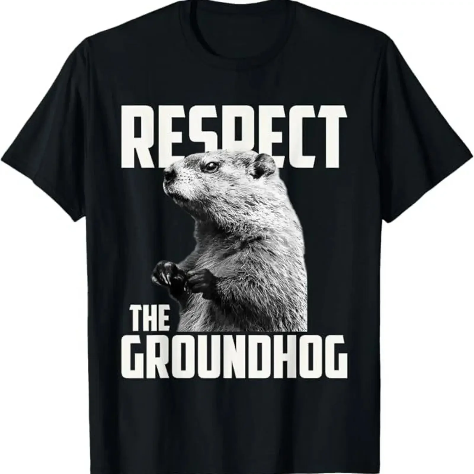 Respect The Groundhog Ground Hog Day T Shirt vintage Washed Casual fashion Versatile Breathable Comfortable Stylish Unisex