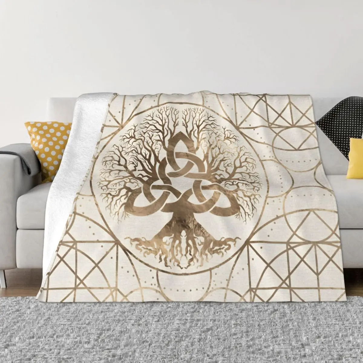 

Blanket Flannel Decoration Tree Of Life Portable Home Bedspread