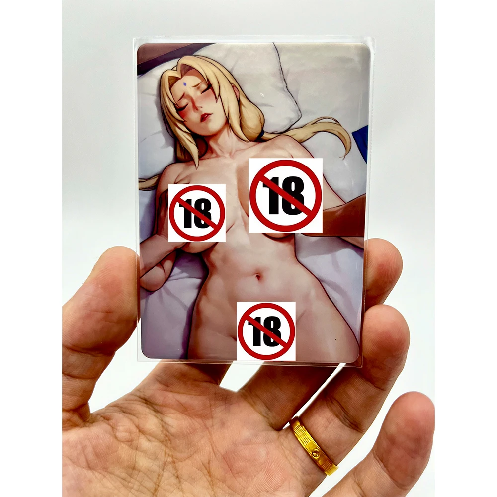 Naruto Cards 9PCS/Set DIY Anime Waifu Cards Sexy Nude Tsunade Hinata Sakura Decoration Collection Card Kids Toys Birthday Gifts