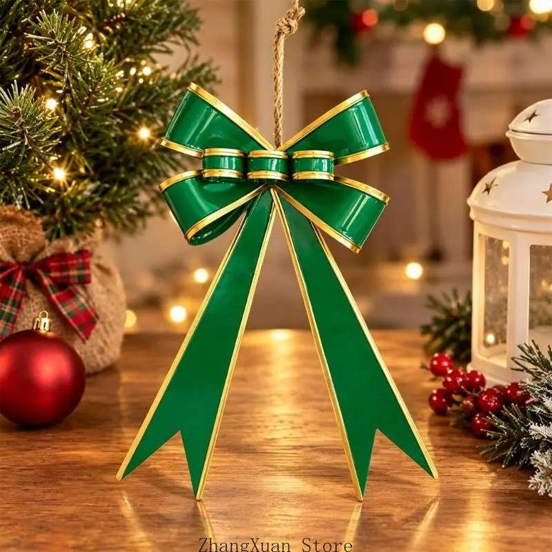 Weihnachtsbaum-Eisen-Schleife zum Aufhängen, Ornament für Einzelhandelsfenster und Geschenkdisplays, 3 x – Detail 4